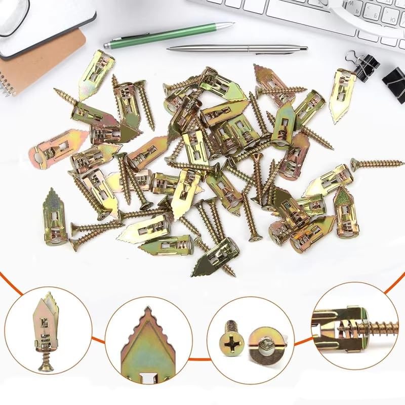 Ticfox Self-Drilling Expansion Screws, Pack of 50 Self-Drilling Dowels with
