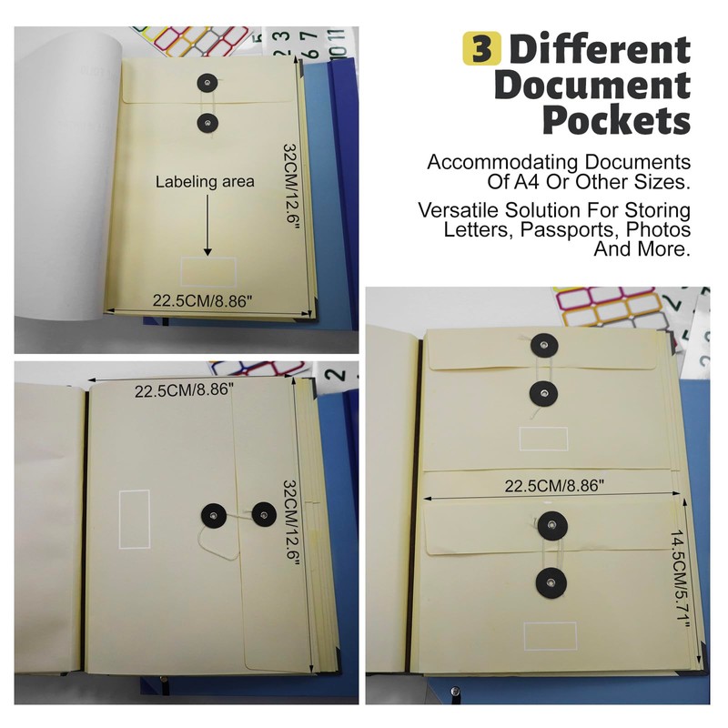 MAKUANG Document Organizer,Folio Folders with Pockets,File Organizer for Paper,Important Documents,
