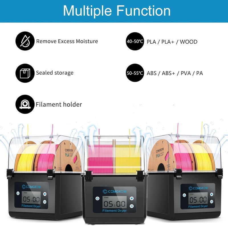 Comgrow 3D Printer Filament Dryer Box, Comgrow 3D Filament Storages,