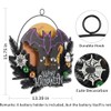 Pre-Lit Halloween Wreath for Front Door, Lighted Witch with 6H