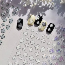 Lucky Nail 자개 클로버 네일스티커 행운네일 럭키네일 홀로그램네일 [엠보스티커 - 283] Mother-of-pearl Clover Nail Stickers Lucky Nails Hologram Nails [Embossed Sticker - 283]