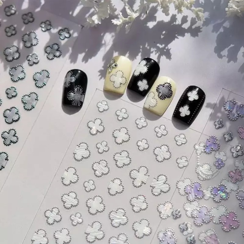Lucky Nail 자개 클로버 네일스티커 행운네일 럭키네일 홀로그램네일 [엠보스티커 -