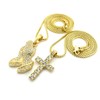 Fashion 21 Gold Tone Cross, Praying Hands Pendant 24, 30