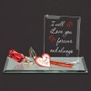 Glass Baron Handcrafted Red Rose I Love You Figurine Accented