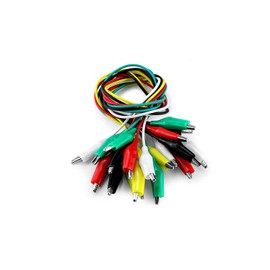 YINKE Alligator Clip Test Lead Set Alligator Clip Test Lead Stamp Jumper Wire Circuit Connection Experiment Double Ended Crocodile Clip Jumper Wire 10pcs (2 each of Black/White/Red/Yellow/Green)