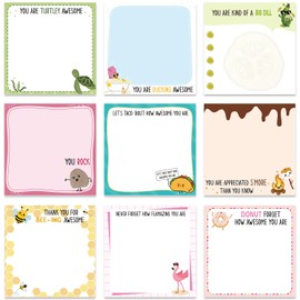 Lovarywow Inspirational Sticky Notes Gifts - 9 Pack Fun Positive Notepads 3x3 Inches, Motivational Self-Adhesive Memo Pads, Office Study Supplies Positive Gift for Teacher Nurse Coworkers (450 Sheets)