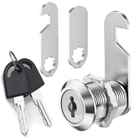 Litensh 2PCS Security Mailbox Lock with Different Keys, 16mm Letter Post Box Lock, Cabinet Drawer Cam Cupboard Lock, Toolbox Door Furniture Locker Lock Come with 2 Different Lock Plates