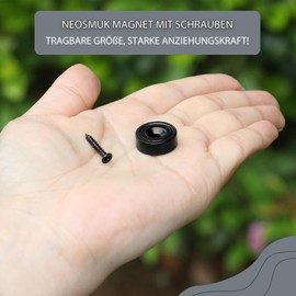 Neosmuk Magnets 17mm Diameter Ideal for Wooden Wall, Whiteboard, Door, Home, Kitchen, Office (Black, Pack of 20)