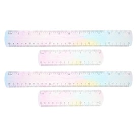 VICASKY Regla Flexible de Silicona Portátil de 15 y 30cm para Estudiantes y Profesionales, Paquete de 4 Piezas Adecuado para Oficina y Escuela