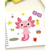 Aowplc 32 Sheets Axolotl Make-a-Face Stickers Mix 'n Match Crafts