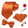DiBanGu Mens Shiny Satin Vest Tie Set 8PCS Solid Waistcoat
