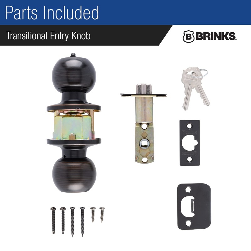 BRINKS Transitional Keyed Entry Door Knob - Tuscan Bronze Exterior