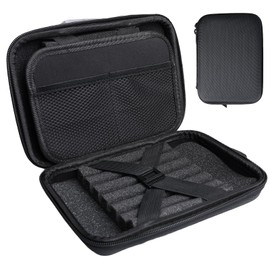 WIYETY Dart Bag for 12 Darts, Hard EVA Darts Bag, Dart Bag Organiser, Professional Dart Accessories, Portable Dart Box for Dart Tips, Shafts, Flights and Accessories (Black), black, Dart bag