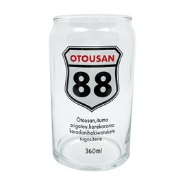 Sunart SAN4255-1 Funny Tableware, "Dad Thank You Can Glass Collection" 88 Papa, Approx. 12.2 fl oz (360 ml), Miscellaneous Goods, Father's Day, Gift, Funny, Made in Japan