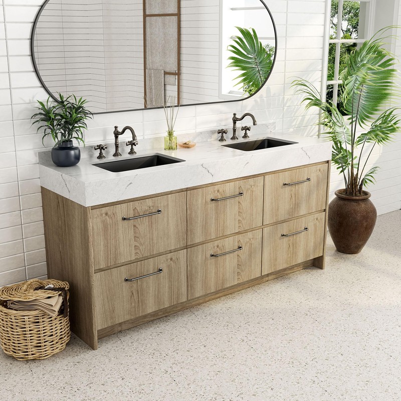 SmartSylva 21" Black Undermount Bathroom Sink, Rectangular Porcelain Ceramic Lavatory