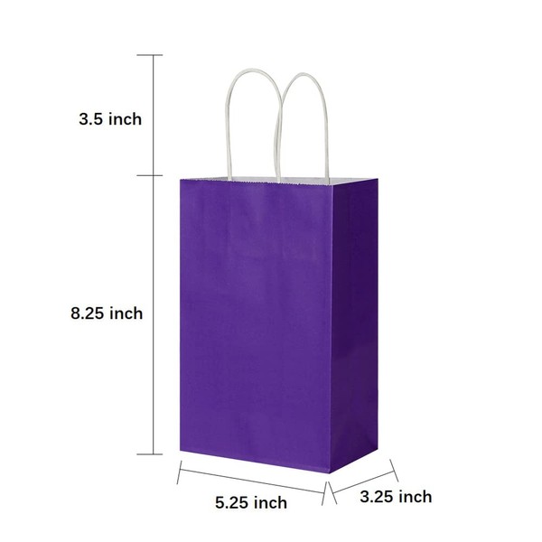Oikss Oikss 100 Pack 5.25x3.25x8.25 Inch Small Purple Kraft Paper