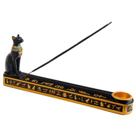 Queen-b Ash Free Pastet Incense Holder Hieroglyphic Stick Cone Dual Meditation Ancient Egyptian Incense Holder