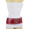 Unbranded Women Red Elastic Wide Friendship Statement Belt Hip High