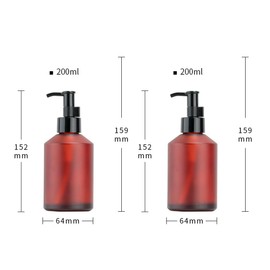 200ML/6.7oz Empty Wine Red Glass Pump Bottle Dispener Jars with Black Pumps Refillable Soap Cosmetic Containers for Essential Oil Lotion Cream