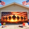 Patriotic Garage Door Cover Banner 6x13ft Polyester