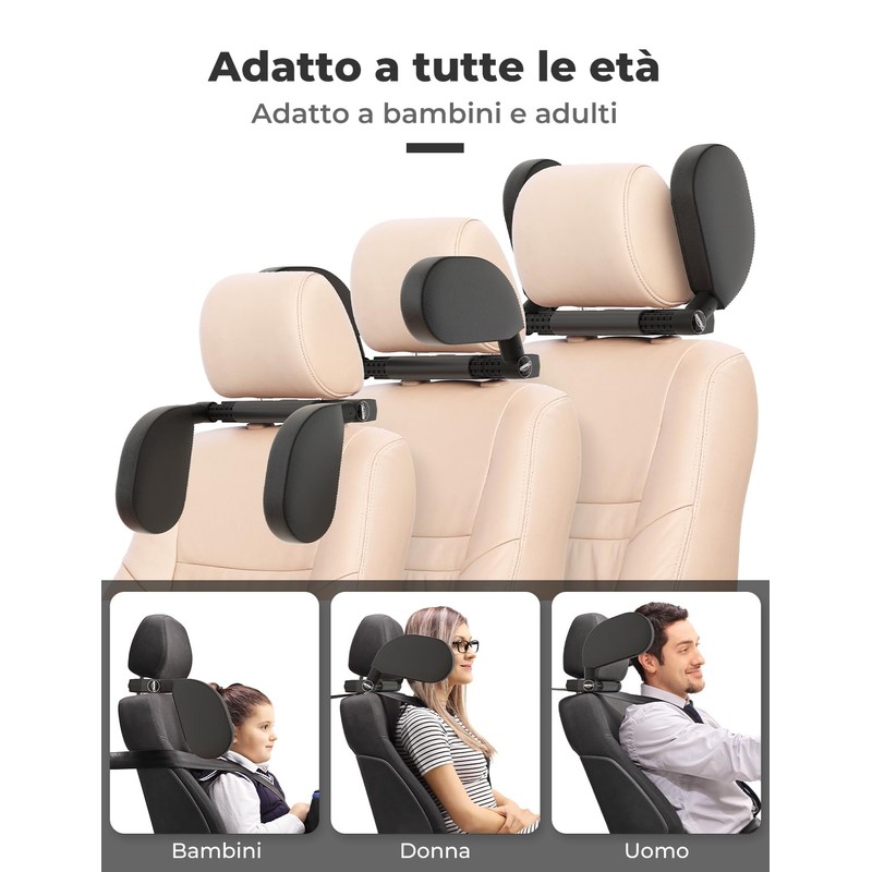 Oasser Car Neck Pillow Retractable Neck Support for Car Black