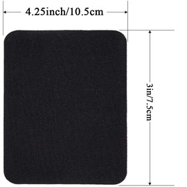 AXEN 12 Pieces Iron on Fabric Patches for Clothing and Pants Repair, 100% Cotton Sewing Repair Patches, Black