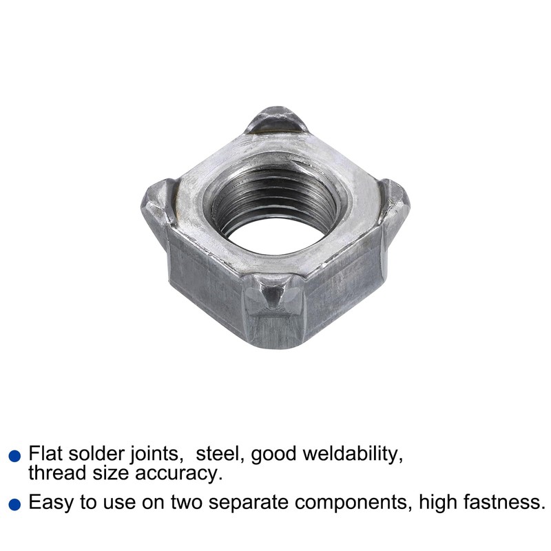 sourcing map Weld Nuts, M14 Square UNC Carbon Steel Machine