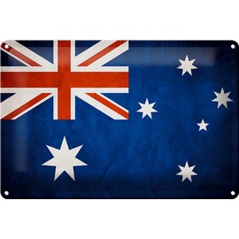 Ontrada Tin Sign 20 x 30 cm Domed Australia Flag Decorative Gift Sign
