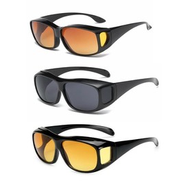 Over-Prescription Sunglasses for Cycling & Fishing, UV Protection UV400 3-Over-Glasses Sunglasses Orange 5ea