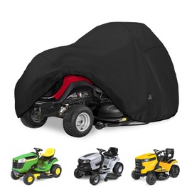 Porch Shield Heavy Duty 600D Polyester Lawn Tractor Cover, Water-Resistant Universal Riding Lawn Mower Cover (Up to 54 inches Decks, Black)