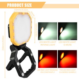 Arbeitsleuchte LED 30W, LED Akku Strahler 2000LM mit 4000mAh Akku, 4 Lichtmodi, Superhell Campinglampe für Camping, Garage, Werkstatt, Tragbar & Wasserdicht