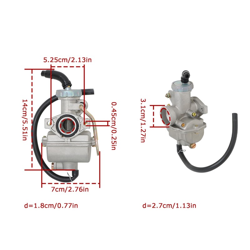 SEBLAFF Motorcycle Carburetor with Throttle Grip Cable Replacement for XR80R
