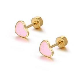 SIXDUTON Heart Earrings for Women, 14K Gold Hypoallergenic Love Earrings, Petite Heart-Shaped Jewellery, Birthday, Anniversary, Easter Gifts for Women, Girlfriend, Mum, Girls, Unit size, Sterling