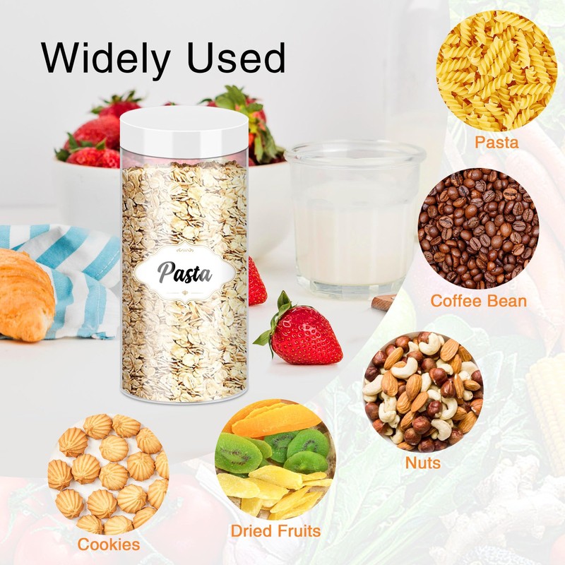 PeacePeo 24 Pcs Plastic Jars, 16 OZ Plastic Jars with