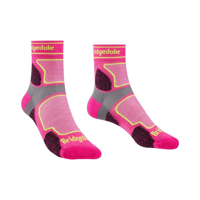 Bridgedale TRAIL RUN Ultralight T2 Coolmax Sport 3/4 Crew-Women's- Large-Pink