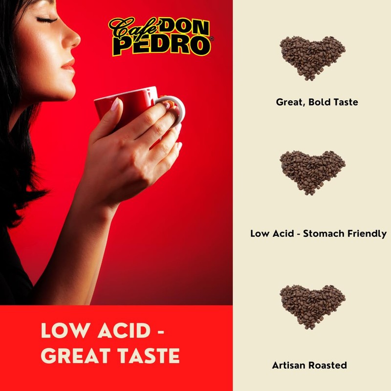 Cafe Don Pedro American Roast Naturally Low Acid Coffee, Medium