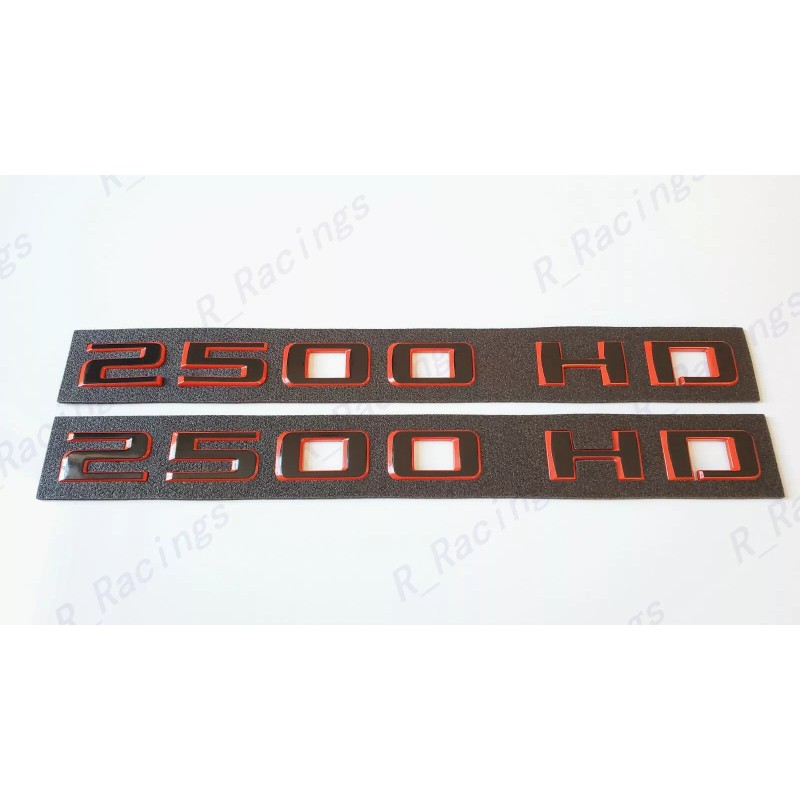 GM AUTO 2PC Black Red 2500 HD Emblem Nameplate 2019-2023