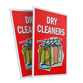 Dry Cleaners (2-Pack) 24" x 36" Plastic Signs | Sign Insert 4mm Corrugated Plastic Signs Storefront Window Poster