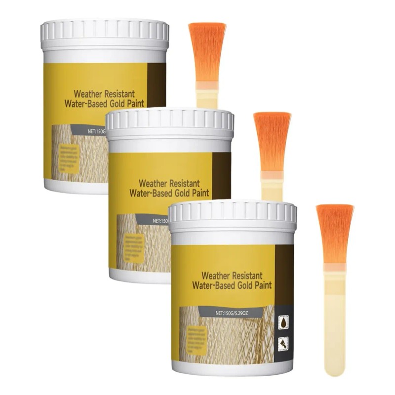 2pcs Water-based Weather-resistant Gold Paint,150g Water