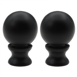 sunnates 2PCS Lamp Finials Ball Knob Lamp Shades Finials Cap Lamp Topper Knob Black Solid Lamp Finial Caps for Light Stand