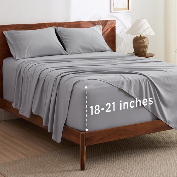 Bedsure Deep Pocket Queen Sheets Set - Fits Mattresses Up