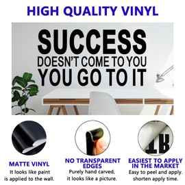 Motivational Quotes Wall Stickers for Office: Inspirational Positive Vinyl Art Wall Decals for Bedroom Classroom School - Success Doesn't Come to You 21" X 11"