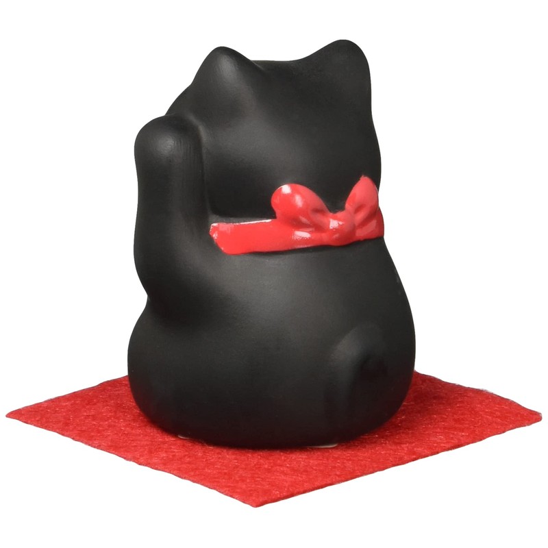 薬師窯 錦彩福おいで招き猫(小・黒) AM-Y7111