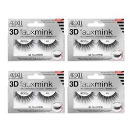 Ardell 3D False Eyelashes Faux Mink Lashes 853 - Fluffy Volume Strip Wispy Lashes with Invisiband, 4 Pairs