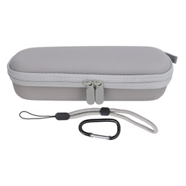 Carrying Case PU Scratch Resistant Waterproof Zipper Design Shock Proof with Wrist Strap Protective Bag for Osmo Pocket 3 Grey