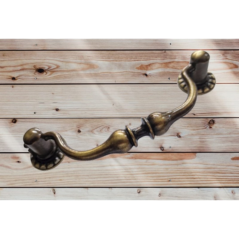 Universal Hardware Vintage Brass Drawer Handle Solid Cabinet Drop Swan