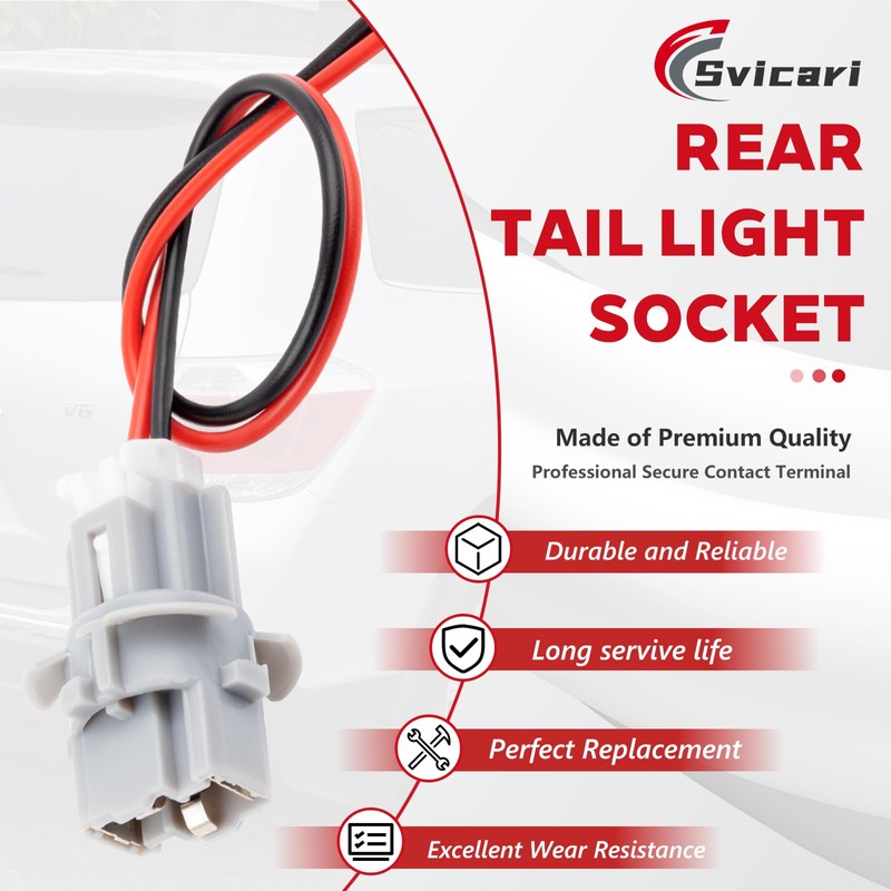 Svicari Tail Light Socket, Stop Lamp Holder with Wiring Harness