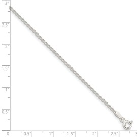 The Black Bow 1.5mm Sterling Silver Classic Solid Rope Chain Bracelet, 8 Inch