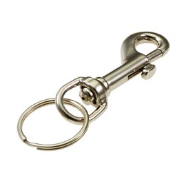 Lucky Line 3-1/2" Bolt Snap, mens , Nickel Plated Zinc with 1-1/8" Split Key Ring (4511)