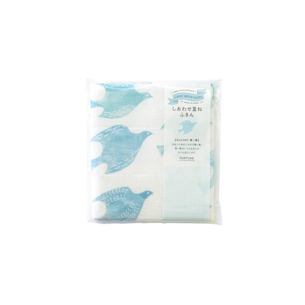 FUJIEI KF-001 Happy Motif, Happy Stacking Dish Towel, Blue Bird,